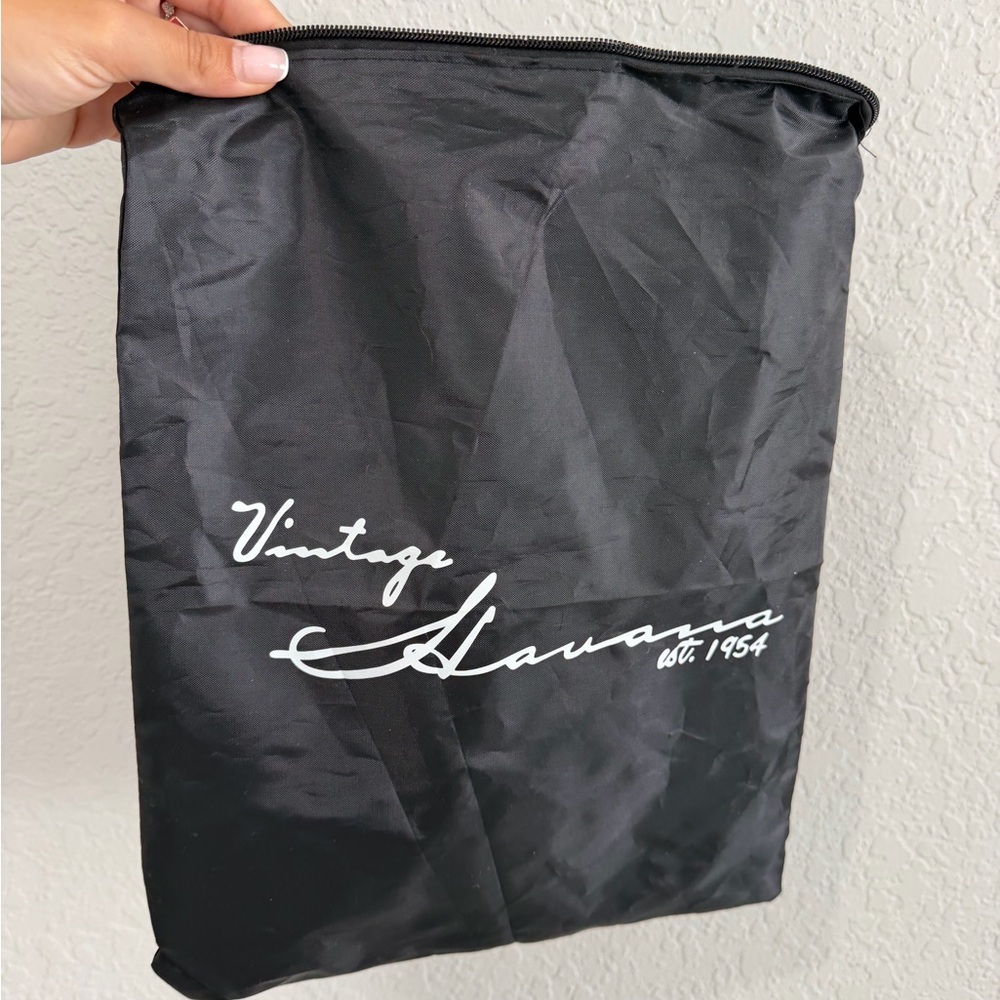 Vintage Havana Black Zip Pouch